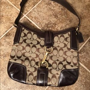 AUTHENTIC VINTAGE COACH SHOULDERS BAG BROWN GOLD